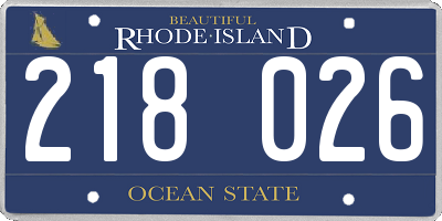RI license plate 218026