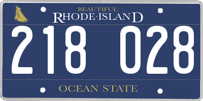 RI license plate 218028