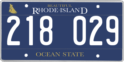 RI license plate 218029