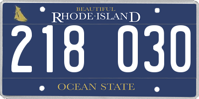 RI license plate 218030