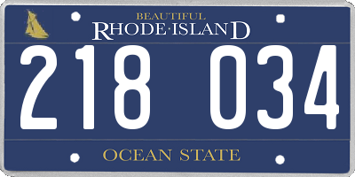 RI license plate 218034