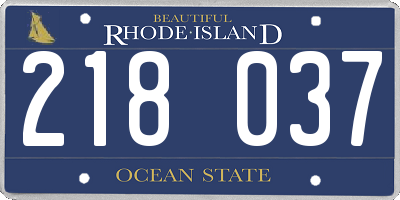 RI license plate 218037