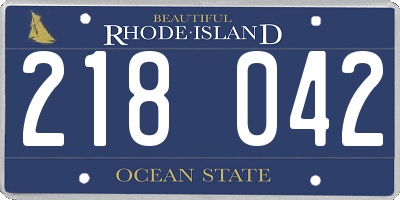 RI license plate 218042