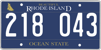 RI license plate 218043