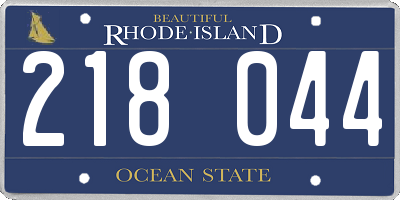 RI license plate 218044