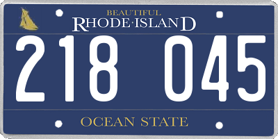 RI license plate 218045