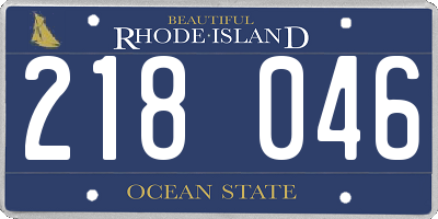 RI license plate 218046