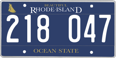RI license plate 218047