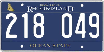 RI license plate 218049