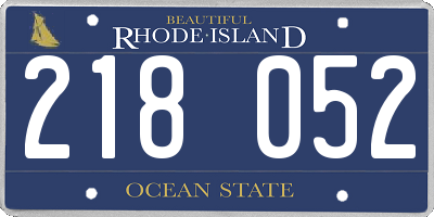 RI license plate 218052