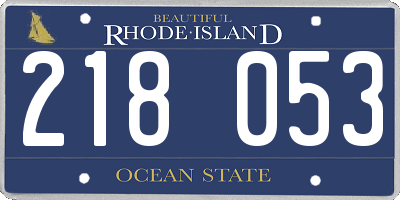 RI license plate 218053