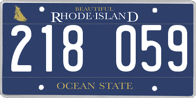 RI license plate 218059