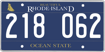 RI license plate 218062