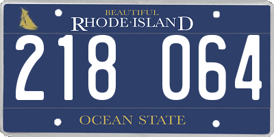 RI license plate 218064