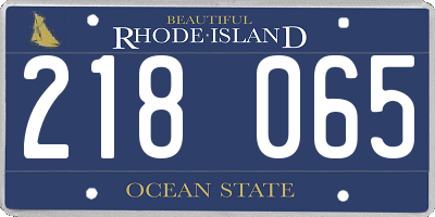 RI license plate 218065