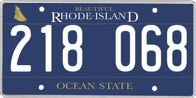 RI license plate 218068