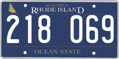 RI license plate 218069