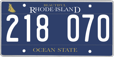 RI license plate 218070