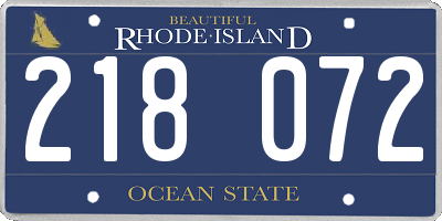 RI license plate 218072
