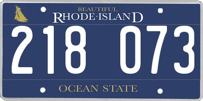 RI license plate 218073