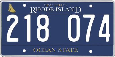 RI license plate 218074