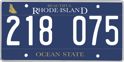 RI license plate 218075