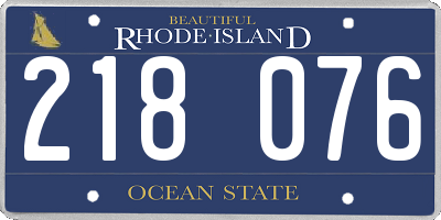RI license plate 218076