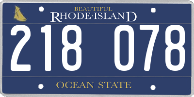 RI license plate 218078