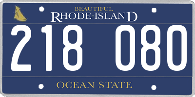 RI license plate 218080