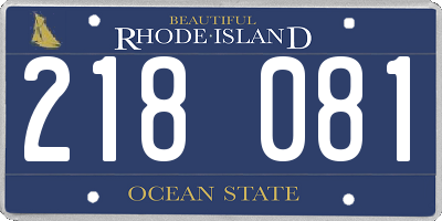 RI license plate 218081