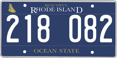 RI license plate 218082