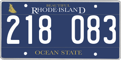 RI license plate 218083
