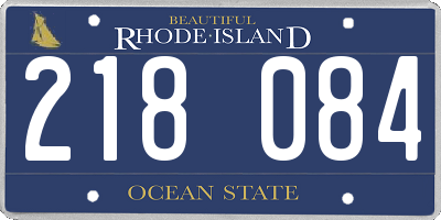 RI license plate 218084