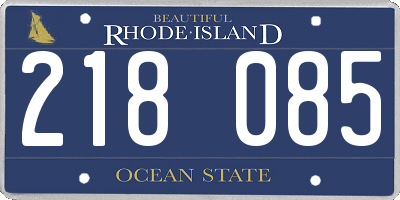 RI license plate 218085