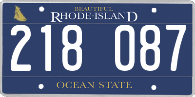 RI license plate 218087