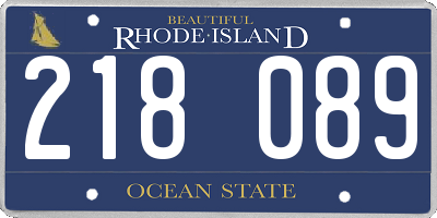 RI license plate 218089