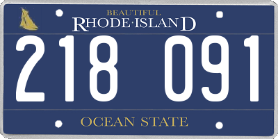 RI license plate 218091