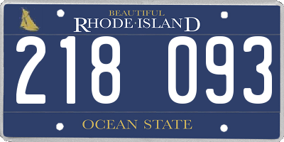 RI license plate 218093