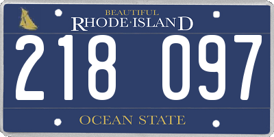 RI license plate 218097