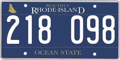RI license plate 218098