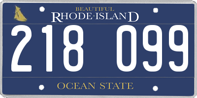 RI license plate 218099