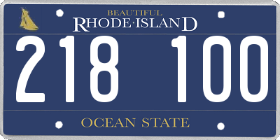 RI license plate 218100
