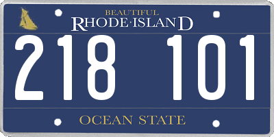RI license plate 218101