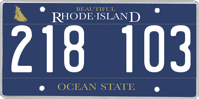 RI license plate 218103