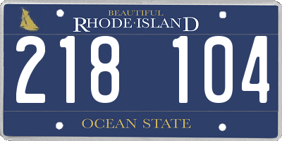 RI license plate 218104