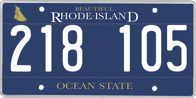 RI license plate 218105