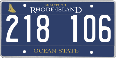 RI license plate 218106