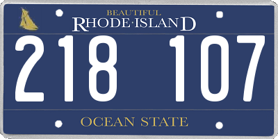 RI license plate 218107