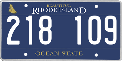 RI license plate 218109