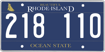 RI license plate 218110